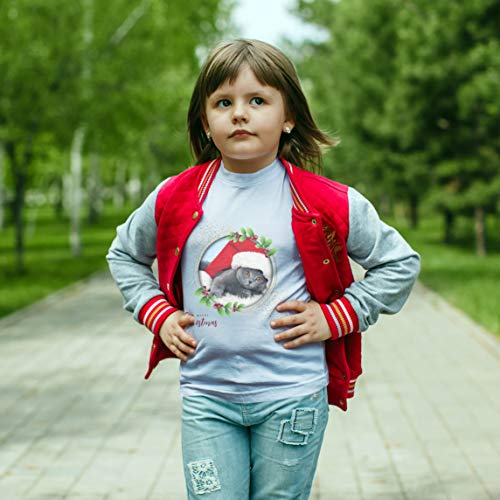 lepni.me Camiseta para Niños Marco Personalizado Vacaciones de Navidad Regalo Personalizado Foto Familiar (5-6 Years Rojo Multicolor)