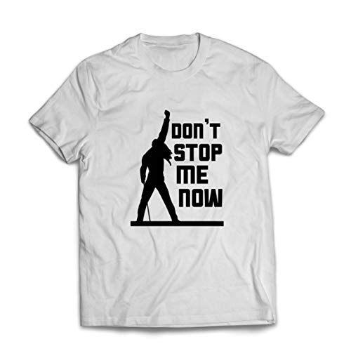 lepni.me Camisetas Hombre Don't Stop me Now! Camisas de Abanico, Regalos de músicos, Ropa de Rock (Large Blanco Multicolor)