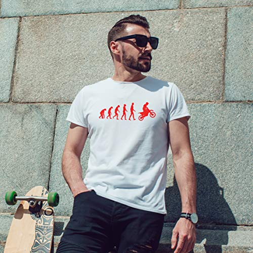 lepni.me Camisetas Hombre Evolución del Motocross Equipo de Moto Ropa de Carreras Todoterreno (X-Large Grafito Oro)