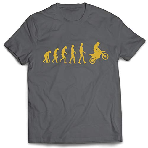 lepni.me Camisetas Hombre Evolución del Motocross Equipo de Moto Ropa de Carreras Todoterreno (X-Large Grafito Oro)