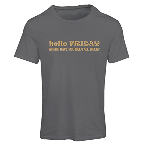 lepni.me N4184F Camiseta Mujer Hello Friday ! Gift (XX-Large Gris Oro)