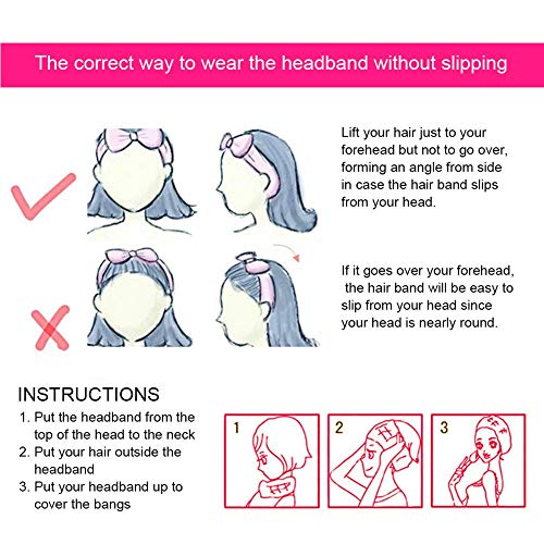 Leslady 8 Paquetes Diadema Maquillaje con lazo para mujeres Chica Rayas Elástico Coral Bandas para el cabello para maquillaje felpa Lavado de cara Ducha Diadema