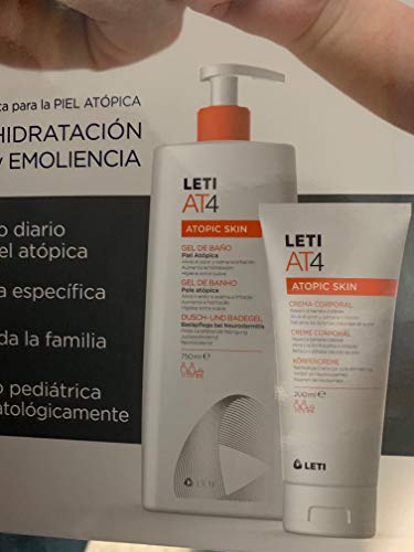 Leti AT4 atopic skin, gel de baño 750ml + crema corporal 200ml