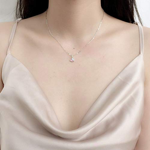 LEVEL GREAT Forma Delicada Mujeres Corazón Cadena Pendiente del Estilo de Corea del Collar de la Muchacha Coreana Cadena Ajustable joyería Regalo de la Madre