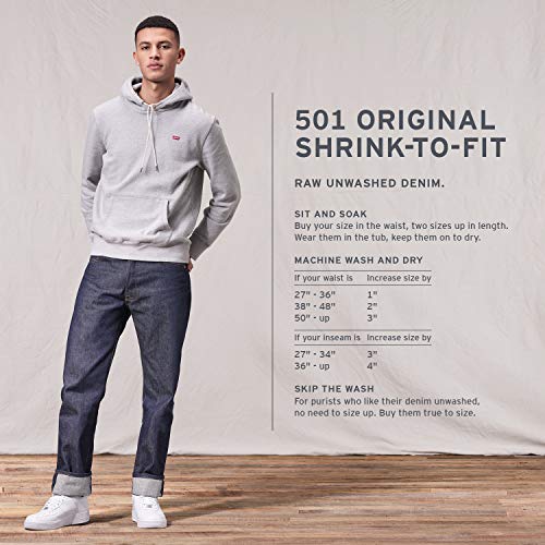 Levi's 501 Original Fit Jeans Vaqueros, Black Stf, 35W / 34L para Hombre