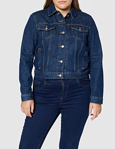 Levi's Chaqueta original de camionero para mujer, azul (Clean Dark Authentic 0036), X-Large