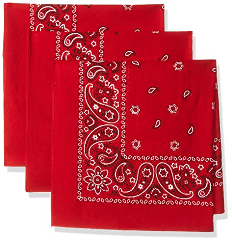 Levi's - Juego de bandana multiusos para hombre, 100% algodón, para regalo – diadema, envoltura, protector - Rojo - talla única