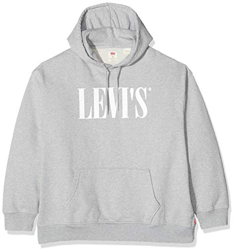 Levi's Relaxed Graphic Hoodie Capucha, Gris (90's Serif Holiday Mid Tone Grey Heather 0026), Medium para Hombre