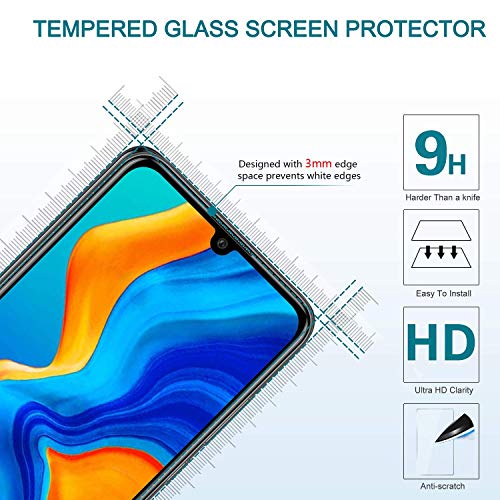 LeYi Funda Huawei P Smart 2019 con Cristal Templado [2-Unidades], Carcasa Armor Transparente Silicona Soft Skin TPU Gel Bumper Ultra Slim Case Antigolpes Protector Cover para Movil P Smart 2019 Clear