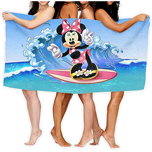 Lfff Minnie Mouse Surf Sea Waves Absorbente Suave y Ligero para baño Piscina Yoga Picnic Manta Toallas de Microfibra 80cm * 130cm