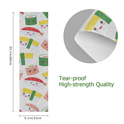 LIANGWE 33.1x9.1inch Sport Outdoor Cool Skateboard Grip Tape Smile Enjoy Diferente Face Print Impermeable Grip Tape para Dancing Board Double Rocker Board Deck 1 Hoja