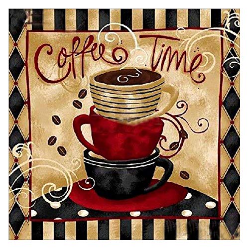 Lidiper DIY 5D Diamante Pintura Kits, Pintura del Diamante Gato, 5D Diamond Painting Completo Bordado Punto de Cruz Diamante Craft Decoración del Hogar (Taza de café 30 x 30cm)
