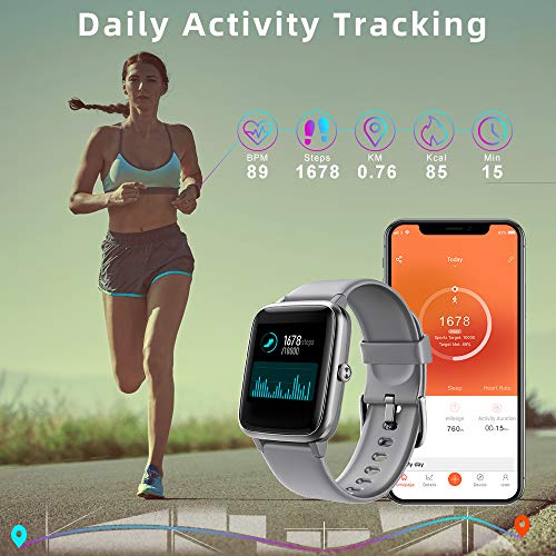 LIFEBEE Smartwatch, Reloj Inteligente Impermeable IP68 para Hombre Mujer niños, Pulsera de Actividad Inteligente con Monitor de Sueño Contador de Caloría Pulsómetros Podómetro para Android iOS