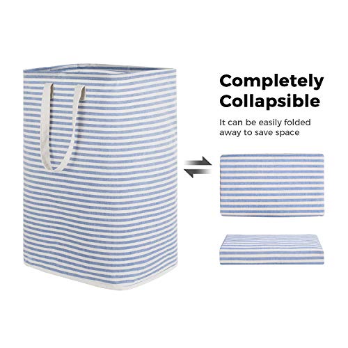 Lifewit 72L Cesto para Ropa Sucia con Capacidad Extra Grande Revestimiento de impermeabilización de algodón y PEVA de terileno Canasta de Lavandería, Azul Oscuro