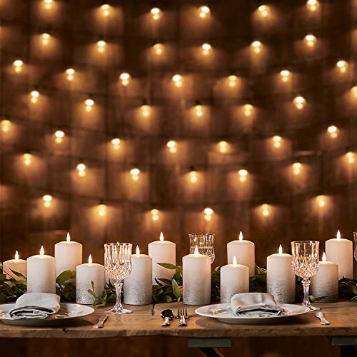 Lights4fun - TruGlow® Conjunto de 3 Velas LED sin Llama a Pilas en Cera Blanca con Efecto Ombré Plateado con Mecha y Llama Parpadeante