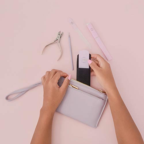 Lima de cristal prémium con estuche protector, para uñas naturales y acrílicas, manicura y pedicura, gran regalo para mujeres y niñas, de color rosa