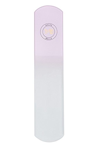 Lima de cristal prémium con estuche protector, para uñas naturales y acrílicas, manicura y pedicura, gran regalo para mujeres y niñas, de color rosa