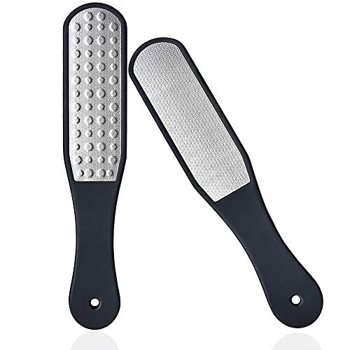 Lima de Pies Doble Cara de Corte Láser, Canwn Lima de Pies Profesional de Acero Inoxidable para Eliminar la Piel Dura o Muerta Escofina Callos con Diseño Ergonómico para Spa y Pedicura