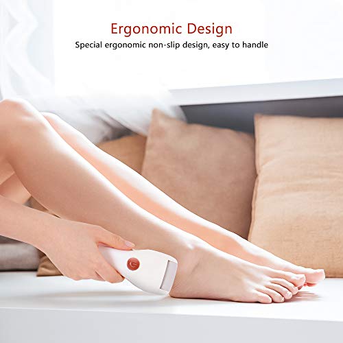 Lima eléctrica para pies, removedor de callos y piel dura La'prado con 2 rodillos, herramienta recargable para el cuidado de los pies para pies secos y agrietados