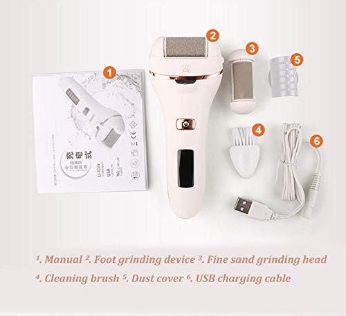 Lima eléctrica pies Profesional Removedor de Callosidades y Muertas Piel Recargables Aparato de Pedicura con 2 rodillos y 2 velocidades para Eliminar las Durezas y las Callosidades Cuidado Pies