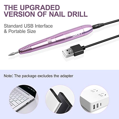 Limas de uñas eléctricas, Taladro de Uñas Eléctrico 5 en 1 kit de Pedicura de Manicura Eléctrica Profesional Kit de Taladro de Uñas Portátil Kit de Arte de Uñas con Cepillo
