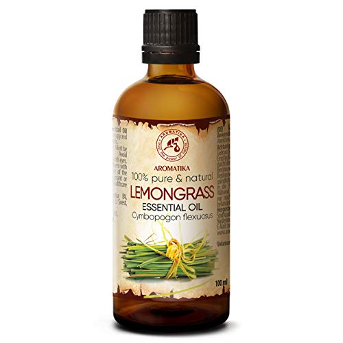 Limoncillo Aceite Esencial 100ml - Cymbopogon Flexuosus - India - 100% Natural & Puro Hierba de Limón para Aromaterapia - Salud - Relajación - Masaje - Difusor de Aroma - Lámpara de Aroma