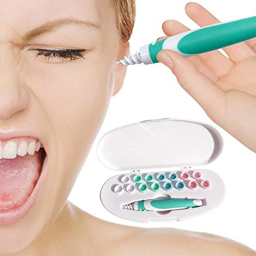 Limpiador de Oídos,Removedor de Cera de Oído,Kit de limpieza para oídos perfectos con 16 puntas de silicona extraíbles, para bebés, jóvenes y adolescentes adultos