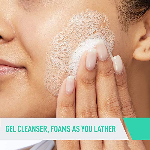 Limpiador facial de espuma CeraVe, 473 ml para el lavado diario de la cara, piel normal a grasa
