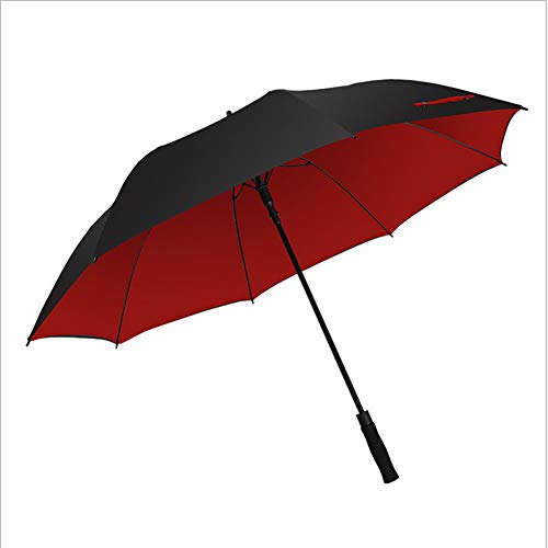 Lin Nan De Golf Large Paraguas Open Automático Oversize Double Canopy Vented Windproof Impermeable Viaje Parasol Impermeable Al Aire Libre Adulto Unisex Clasico, Black and Red
