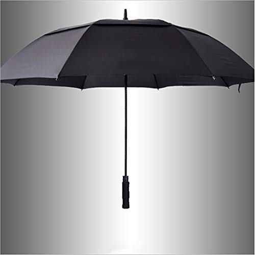 Lin Nan Open Automático Paraguas,de Golf Extra Large Oversize Double Canopy Vented Windproof Impermeable Viaje Parasol Impermeable Al Aire Libre Adulto Unisex,Negro, Black