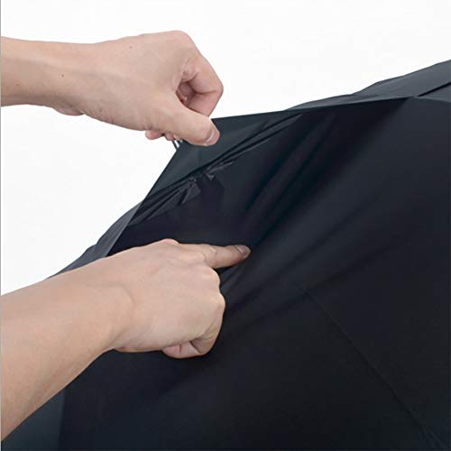 Lin Nan Open Automático Paraguas,de Golf Extra Large Oversize Double Canopy Vented Windproof Impermeable Viaje Parasol Impermeable Al Aire Libre Adulto Unisex,Negro, Black