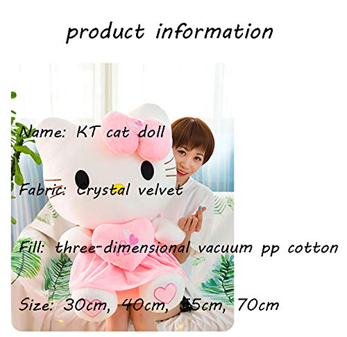 Lindo Hello Kitty Peluche De Juguete Decoración para El Hogar Muñeca Peluche Peluche Animal Regalo De Cumpleaños De San Valentín (30-100Cm),Rosado,30cm