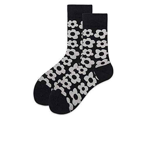 LINGZIA Calcetines de mujer, divertidos dibujos animados bonitos, símbolo de pingüino a rayas, ojos de tiburón, nariz, planeta cuadrado, calcetines de skate Harajuku felices, talla única 24