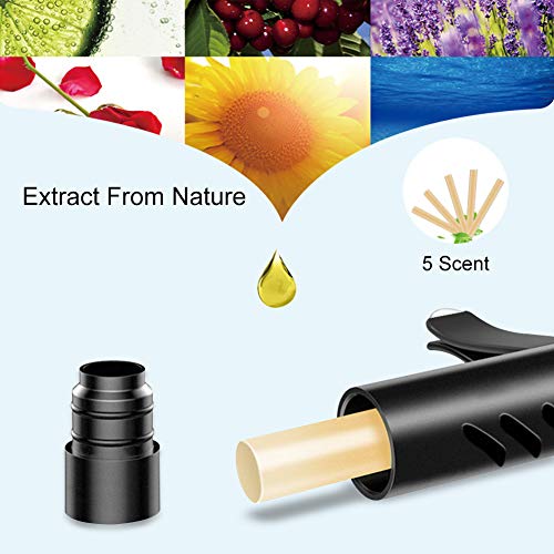Linkax Ambientador Aire Coche Purificador de Aire Difusor de Coche Aromaterapia Coche Desodorante del Vehículo con 5 Palos de Aroma sólido para Viaje, Oficina Elimina el Humo