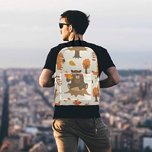 Linomo Bär Zorro ardilla búho ciervo mochila ligera Daypacks Schultertasche Büchertasche portátil viajes Schulrucksack para señoras señores niños niñas jóvenes Teenager