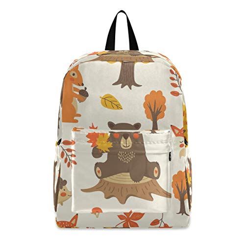 Linomo Bär Zorro ardilla búho ciervo mochila ligera Daypacks Schultertasche Büchertasche portátil viajes Schulrucksack para señoras señores niños niñas jóvenes Teenager