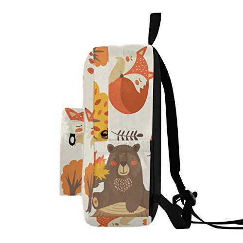 Linomo Bär Zorro ardilla búho ciervo mochila ligera Daypacks Schultertasche Büchertasche portátil viajes Schulrucksack para señoras señores niños niñas jóvenes Teenager