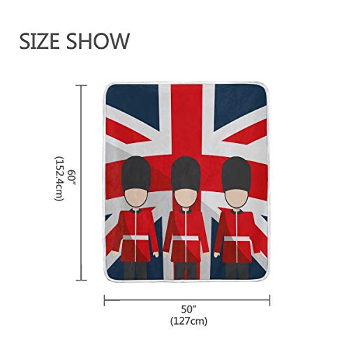 linomo - Manta para sofá o Cama, diseño de la Bandera británica de la Bandera británica, 127 x 152 cm