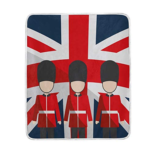 linomo - Manta para sofá o Cama, diseño de la Bandera británica de la Bandera británica, 127 x 152 cm