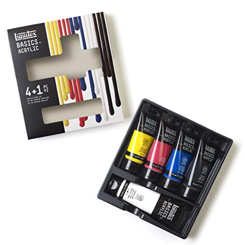 Liquitex Basics - Set de 4 tubos de pintura acrílica studio, 193 ml, multicolor