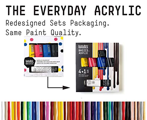 Liquitex Basics - Set de 4 tubos de pintura acrílica studio, 193 ml, multicolor