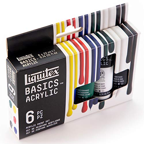 Liquitex Basics - Set de acrílicos (6 colores en tubo)