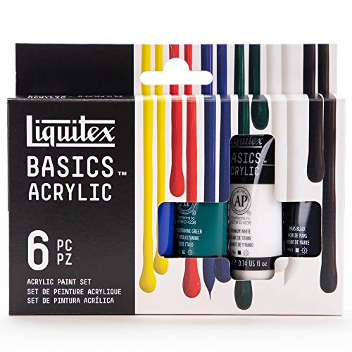 Liquitex Basics - Set de acrílicos (6 colores en tubo)