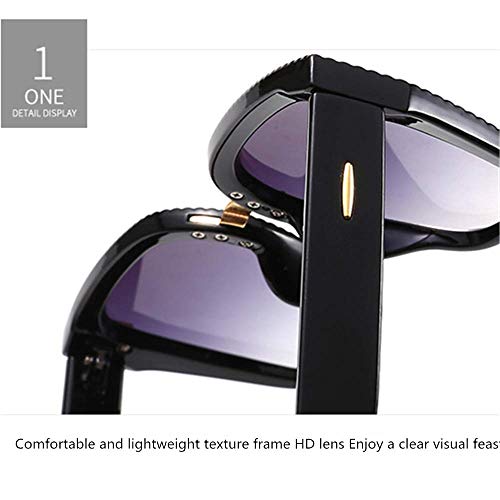 Lisa旗舰店 Gafas de Sol Rice Nails Retro Cara Redonda Gafas Marea Moda Personalidad Femenina Gafas de Sol Big Box Gafas de Sol,1