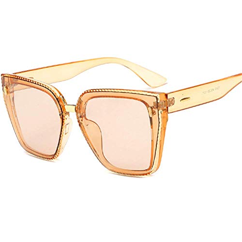 Lisa旗舰店 Gafas de Sol Rice Nails Retro Cara Redonda Gafas Marea Moda Personalidad Femenina Gafas de Sol Big Box Gafas de Sol,1