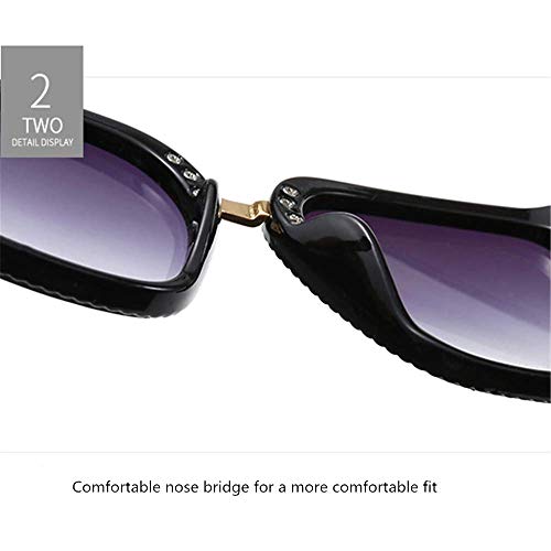 Lisa旗舰店 Gafas de Sol Rice Nails Retro Cara Redonda Gafas Marea Moda Personalidad Femenina Gafas de Sol Big Box Gafas de Sol,1