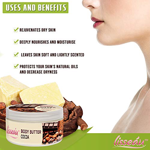 Lisseau Manteca de coco orgánica con antioxidantes, protege y repara el cuerpo, la piel dañada y excelentes propiedades antienvejecimiento Pack de 3 (220 g)