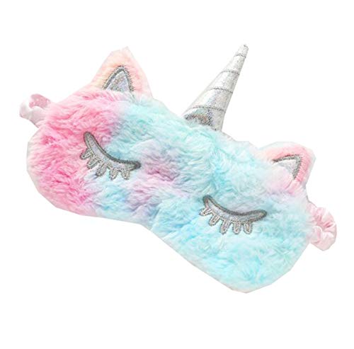 Liuer 4PCS Antifaz para Dormir Máscara para Dormir Unicornio Animal Máscara Ajustable Linda Ojos Antifaz para Viajar Siesta Niños Niña Mujer