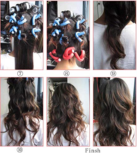 Liuer 62PCS Rulos Flexibles para Rizar y Pinza de Pelo de Dientes de Pato de Plástico Pelo Sin Calor Suaves Bigudies Pelo Rulos para el Pelo para Mujeres Hombres y Niños