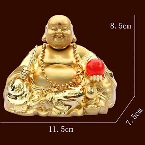 Liutao Escultura de Buda Estatua Decoración de aleación de Zinc de Oro Maitreya Buda de Risa de Perfume de Coches Decoración Muebles for el hogar